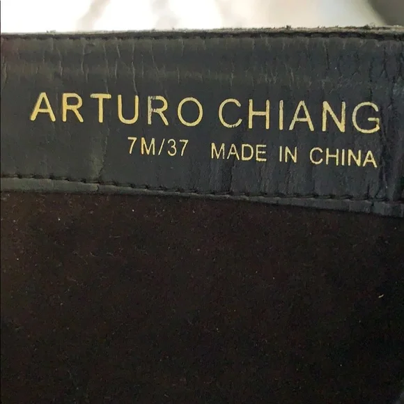 Black with Gold Buckle Arturo Chiang Combat Boots - Picture 8 of 8